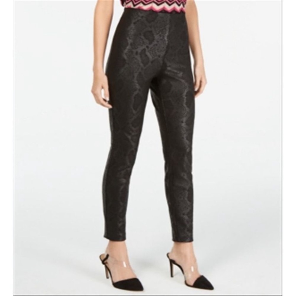 INC International Concepts Black Faux Snake
Print Ponte Pants Size 14